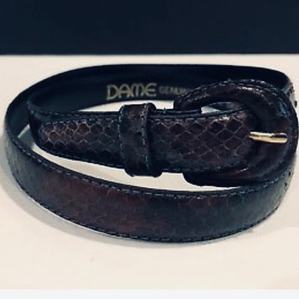 Like-New DAME Genuine Snakeskin Belt, Size M